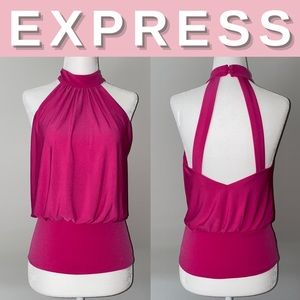 NEW Express Banded Bottom High Neck Halter Top; M